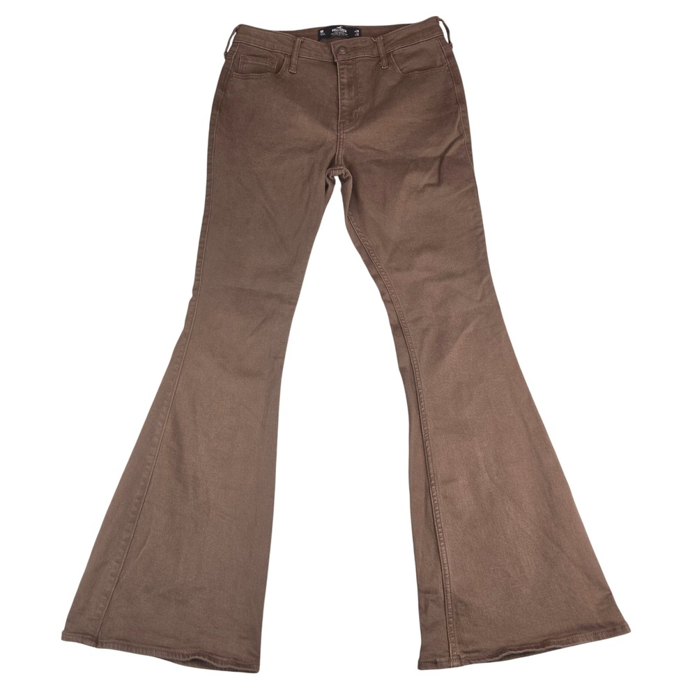 Hollister High-Rise Vintage Flare Pants 9R Earthy Brown Stretch Western Bohemian